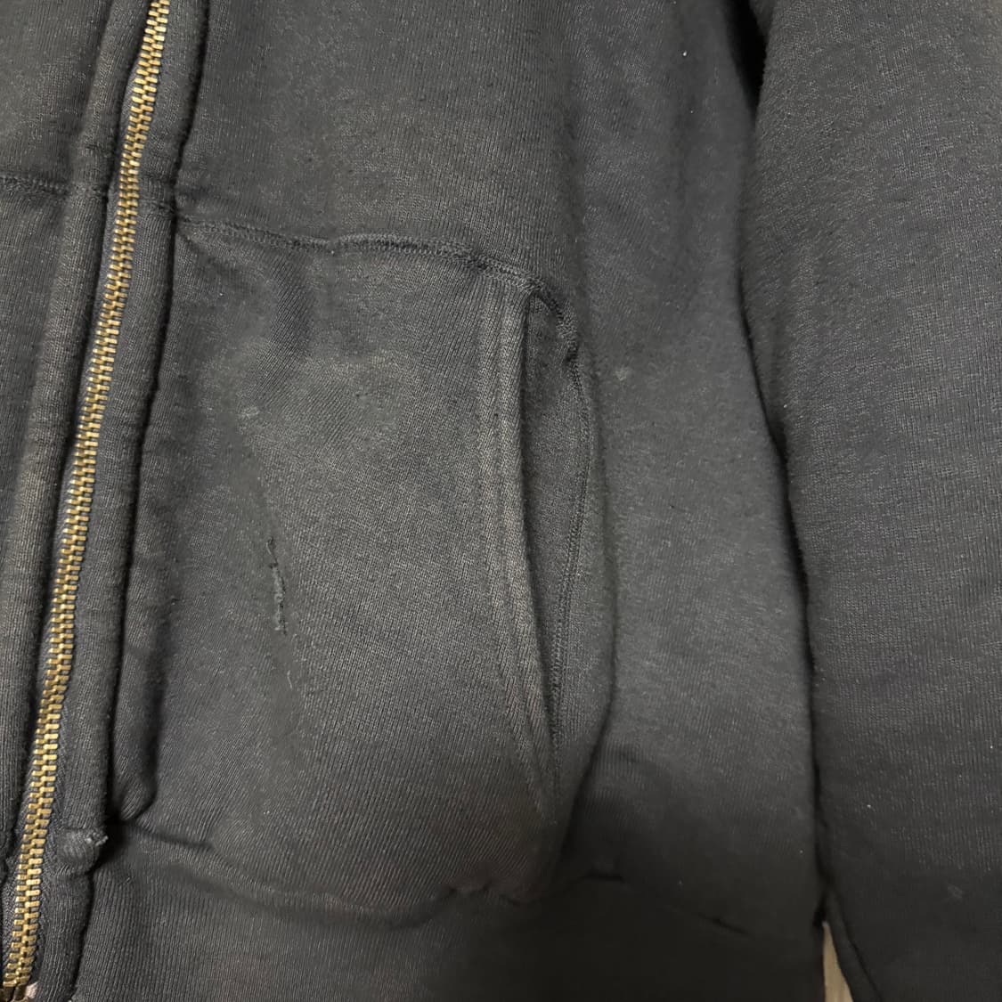 [3] 아프레쎄 25ss 빈티지 후드 집업 블랙 상품이미지3