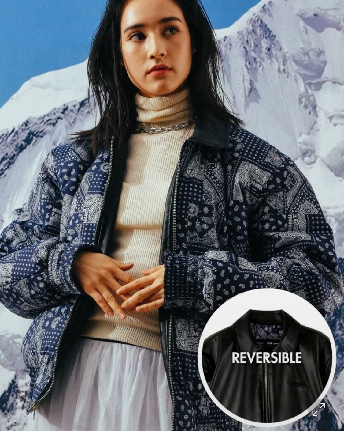 씨오엠이 양면 가죽 페이즐리 봄버 자켓 상품이미지1