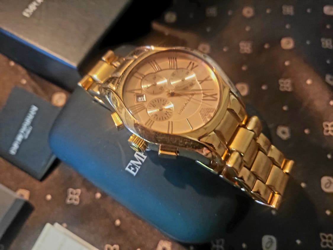 (미사용 새제품) 엠포리오 아르마니 로즈골드 메탈 남자시계 상품이미지5