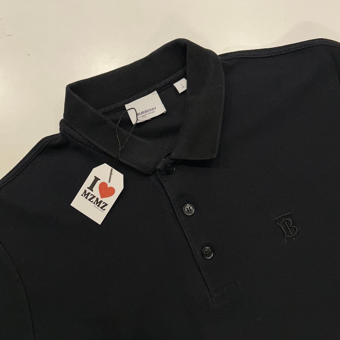[L] 버버리 TB 블랙 반팔 폴로 티셔츠 B215 상품이미지3