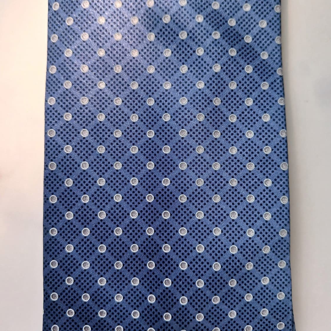LANVIN 랑방 실크 네이비 도트 패턴 넥타이 8cm A+등급 E751 상품이미지7