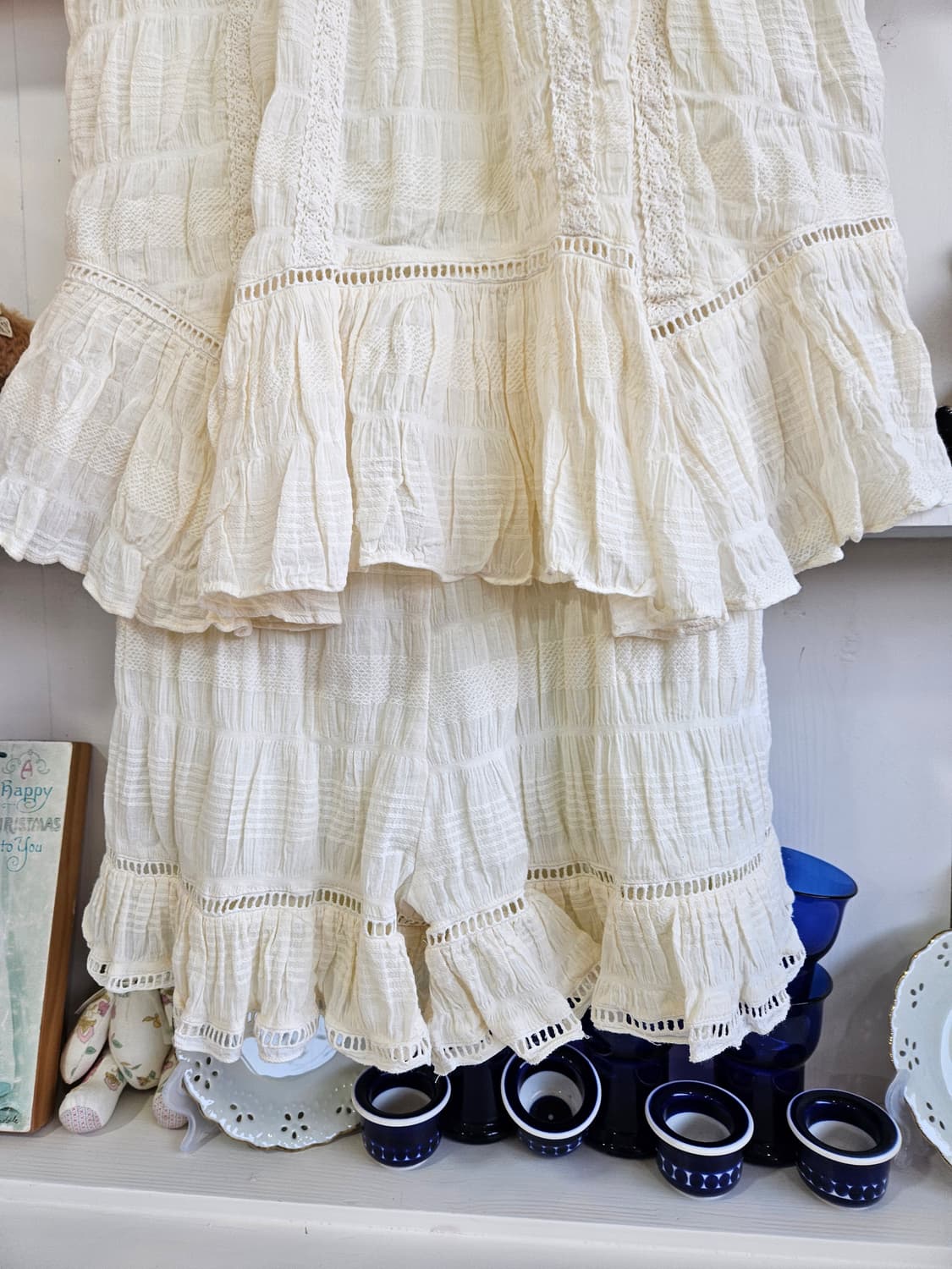 dazzlin 코튼 레이스 티어드 점프수트 상품이미지4