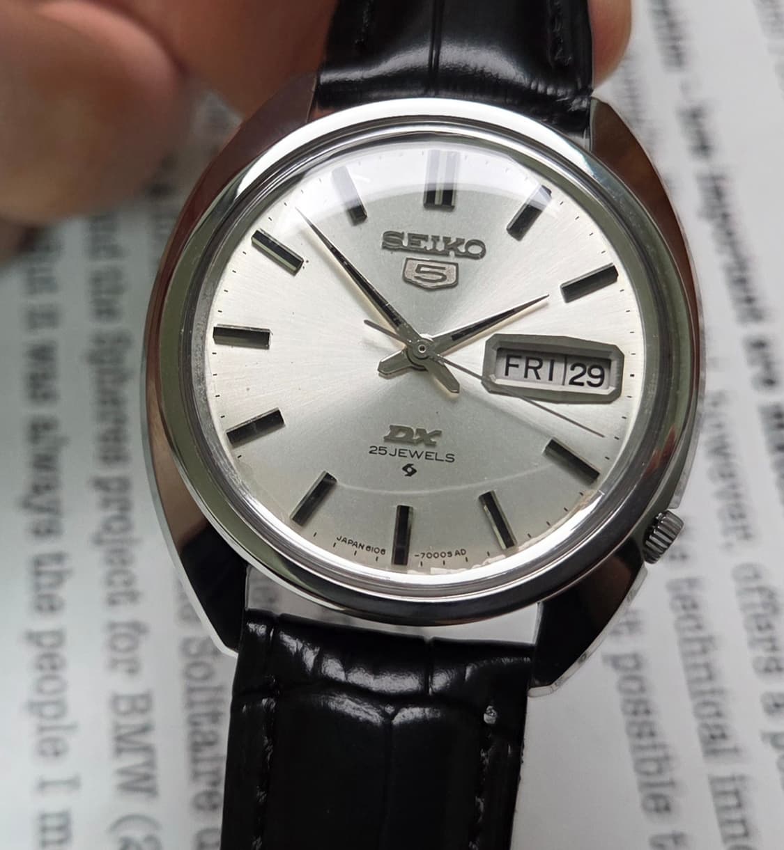 빈티지 세이코 DX 실버다이얼 칼침핸즈 데이데이트 6106 오토매틱  상품이미지9