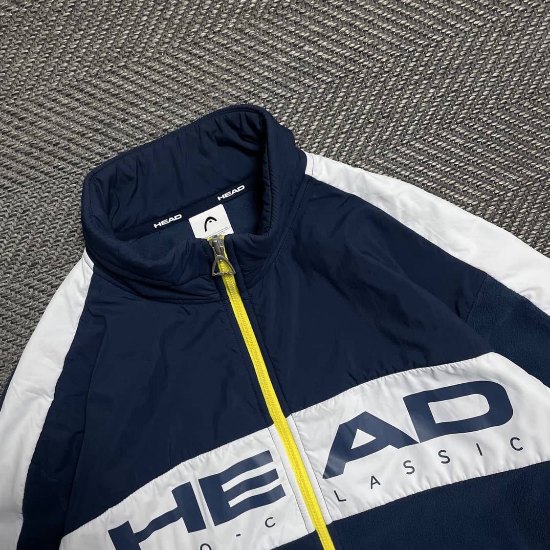 HEAD 헤드 빅로고 플리스 옐로우 집업 자켓 네이비y 5789 상품이미지5