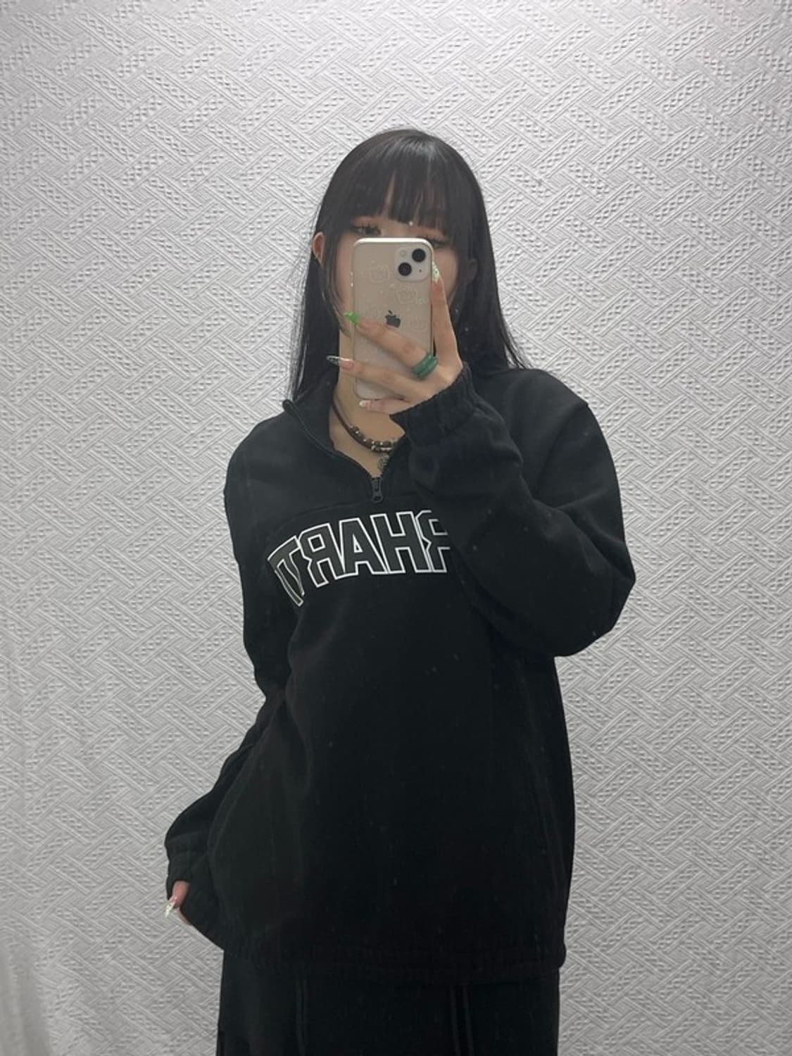 칼하트 올드스쿨 레트로 빈티지 반집업 기모 맨투맨 S C09199 상품이미지2