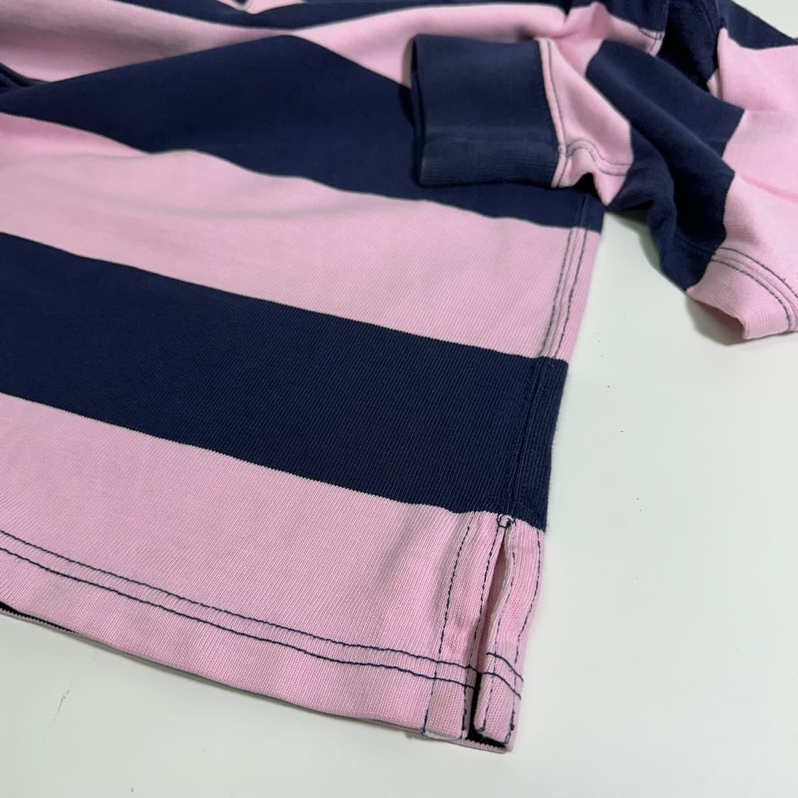 M 폴로 랄프로렌 연분홍 빅단가라 럭비 맨투맨 상품이미지4