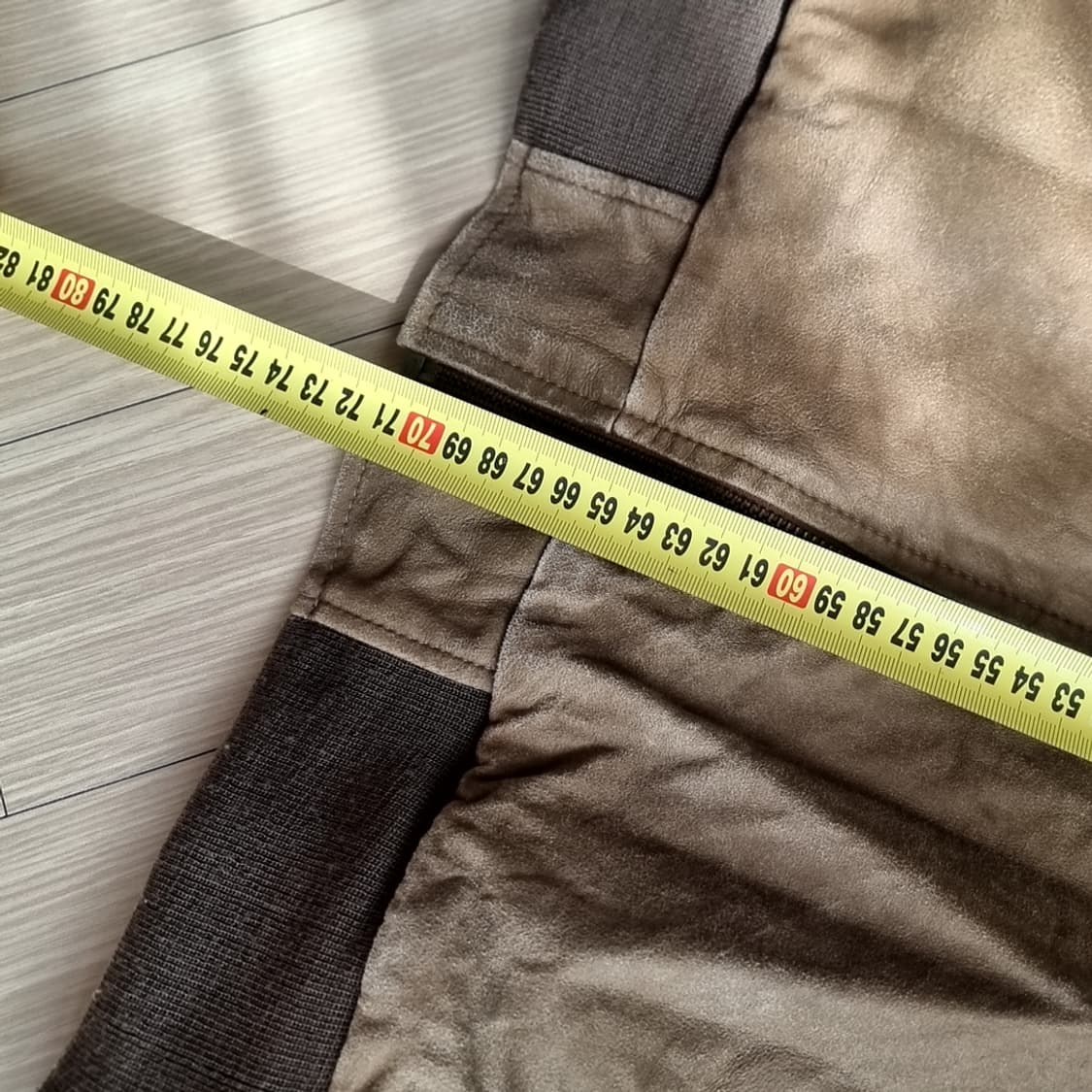 한국제 양가죽 빈티지 배색 가죽 봄버 자켓(100-105) 상품이미지9