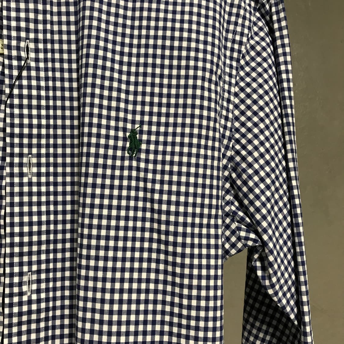 폴로 랄프로렌 깅엄 체크 셔츠 네이비 S 상품이미지4