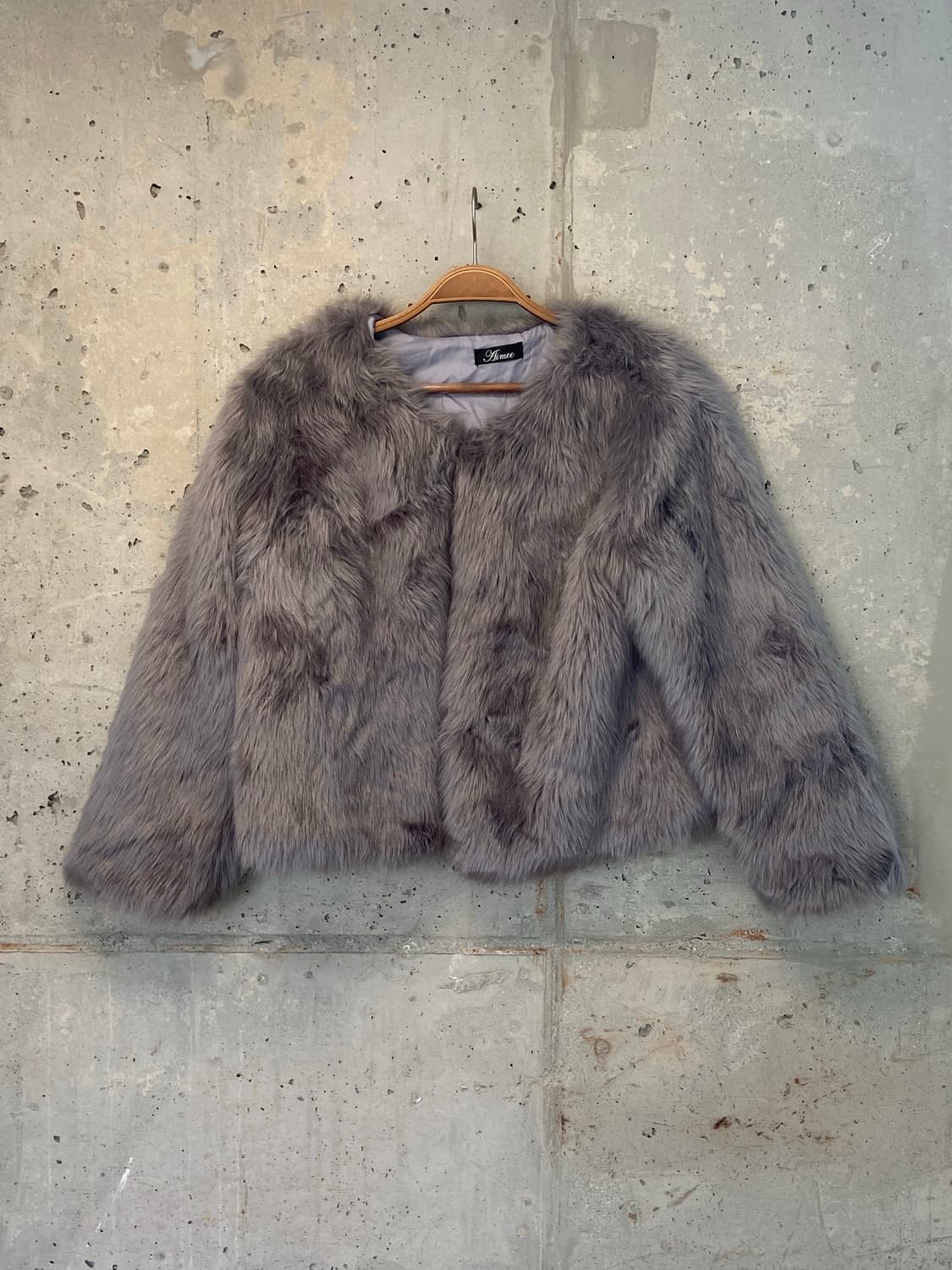 Gray-purple vintage faux fur Jacket 상품이미지2