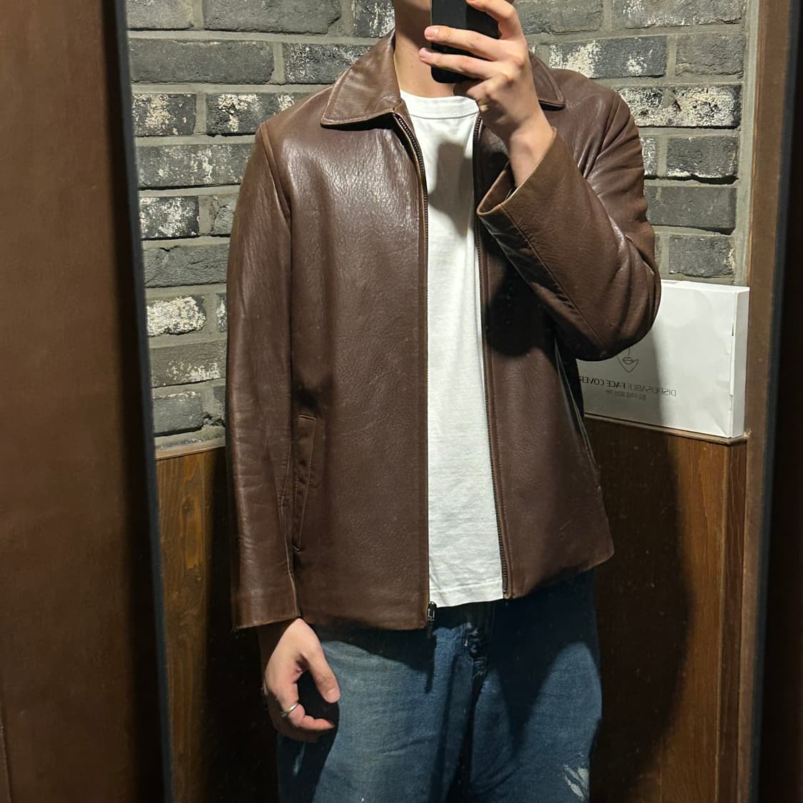M) ZIONI 양가죽 자켓 브라운 상품이미지8