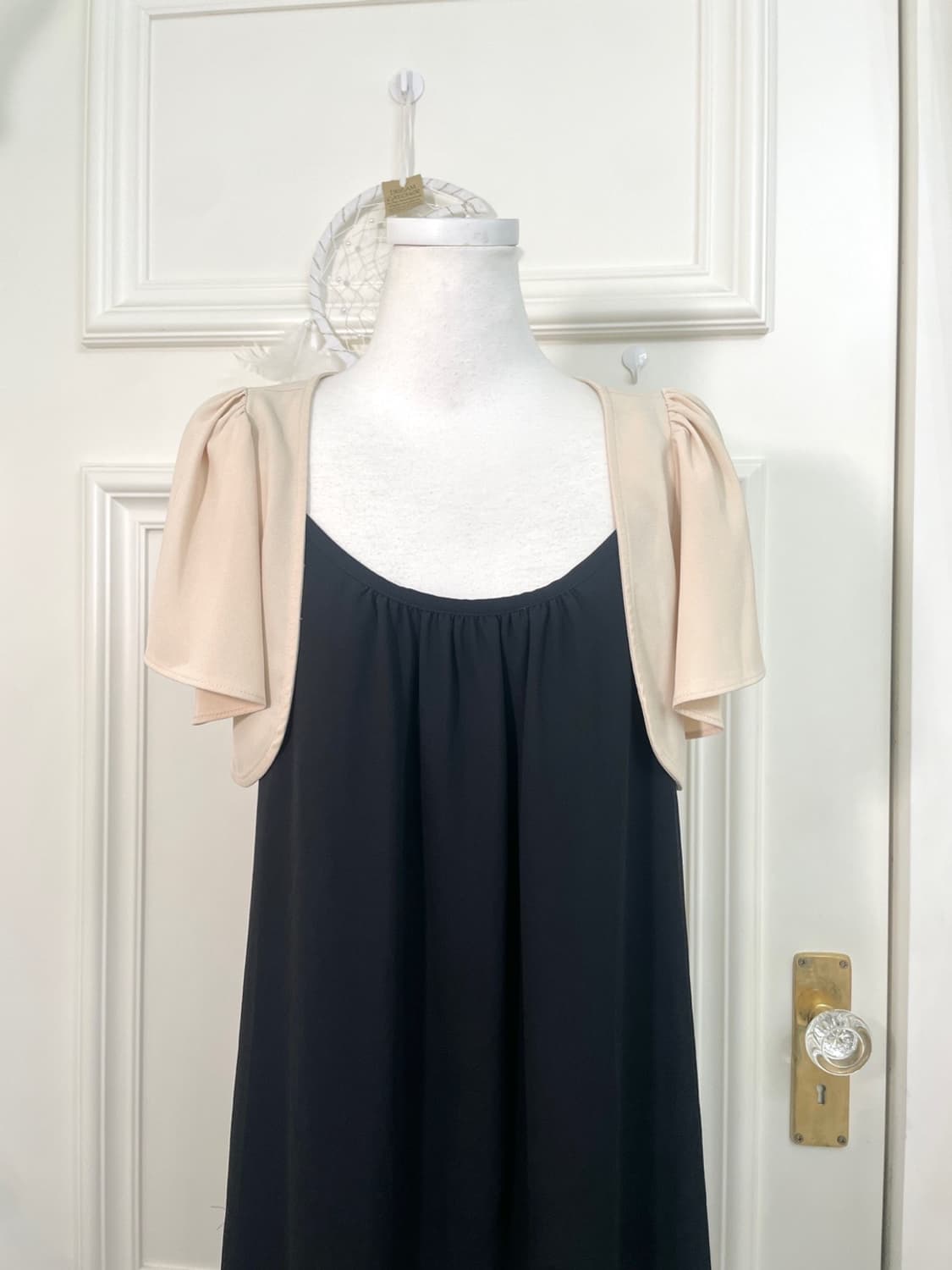 beige back cubic bow puff bolero 상품이미지5