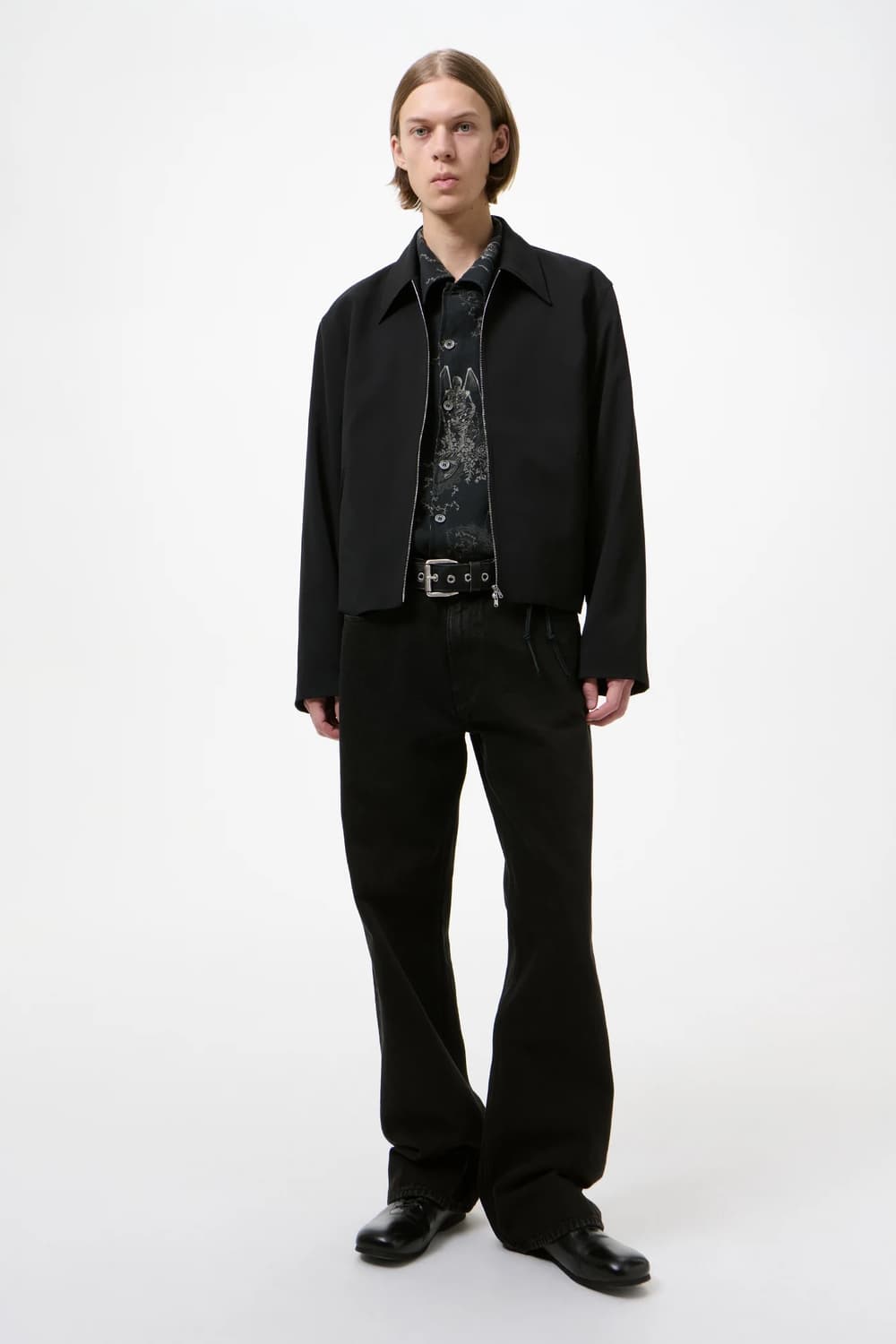 [46] 아워레거시 미니 자켓 블랙 워스티드 울 상품이미지1