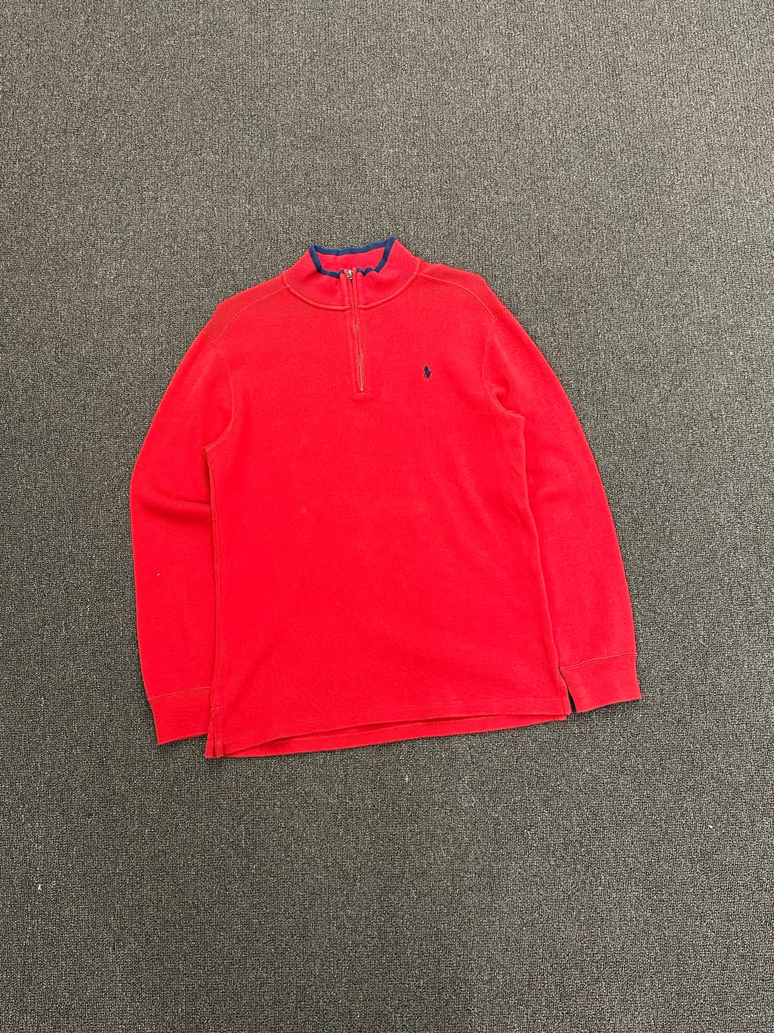 OS)폴로 랄프로렌 빈티지 배색 하프집 니트 상품이미지1