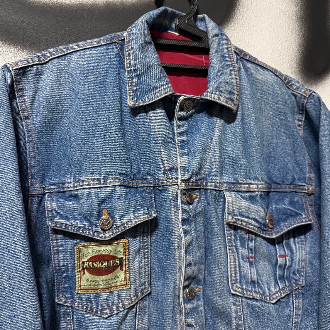 VTG 빈티지 패치 디테일 워싱 봄버 데님 트러커 자켓 상품이미지3