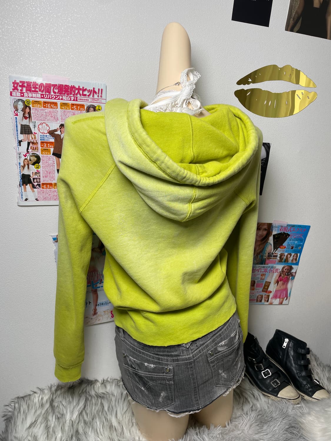 Abercrombie 아베크롬비 연두 그린 후드티 상품이미지3