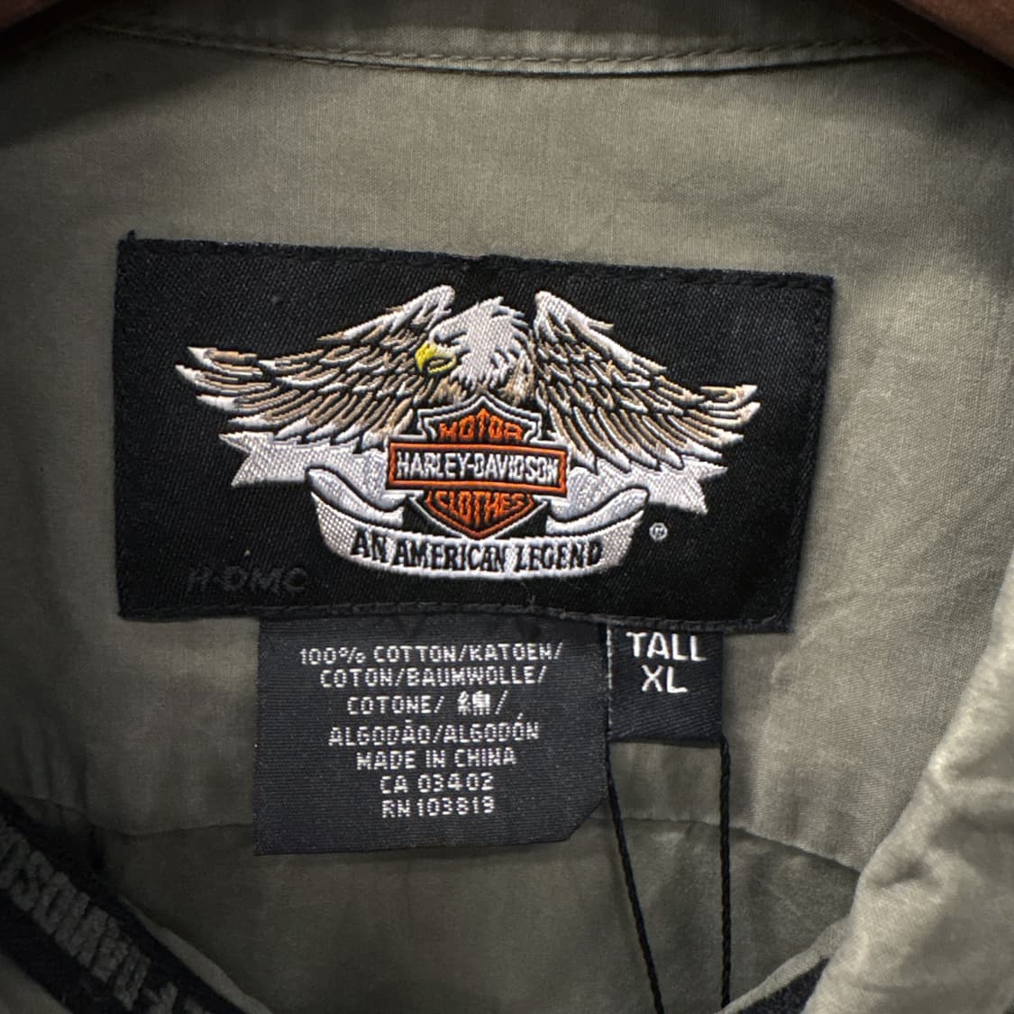 00s 할리데이비슨 블랙라벨 밀리터리 백프린팅 바이커 셔츠 N121 상품이미지7