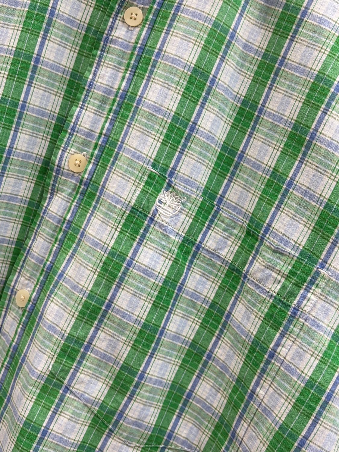 팀버랜드 체크 반팔 셔츠 오버핏 남방 상품이미지3