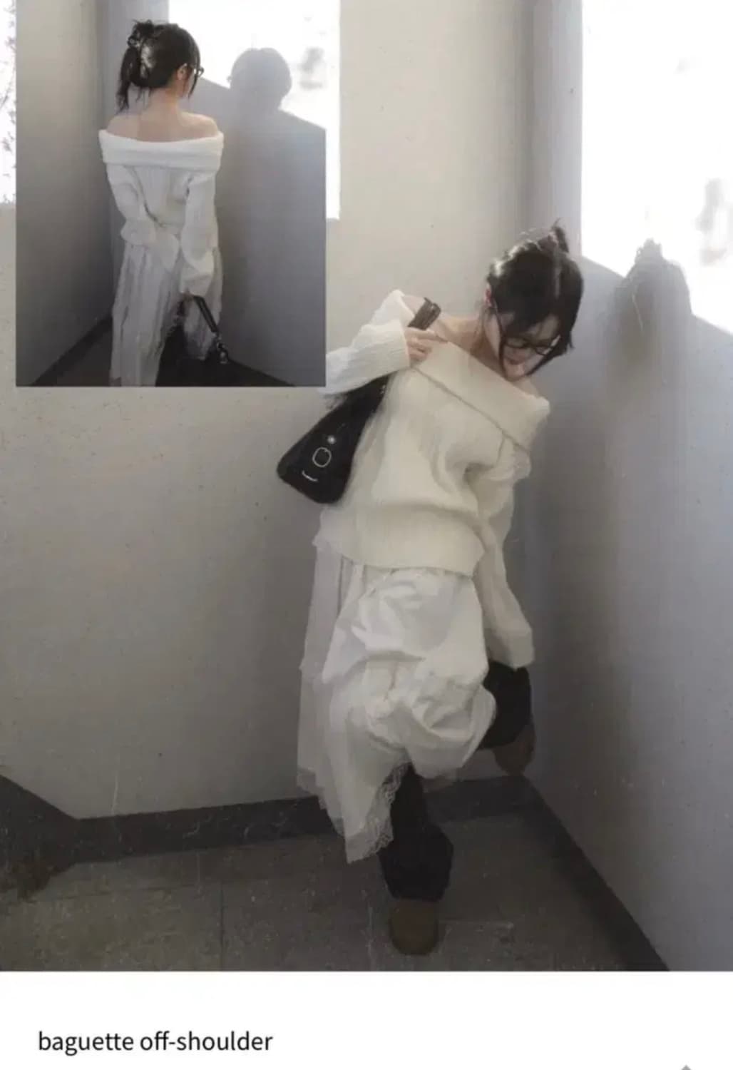 젤레나 골지오프숄더 니트 판매 상품이미지1