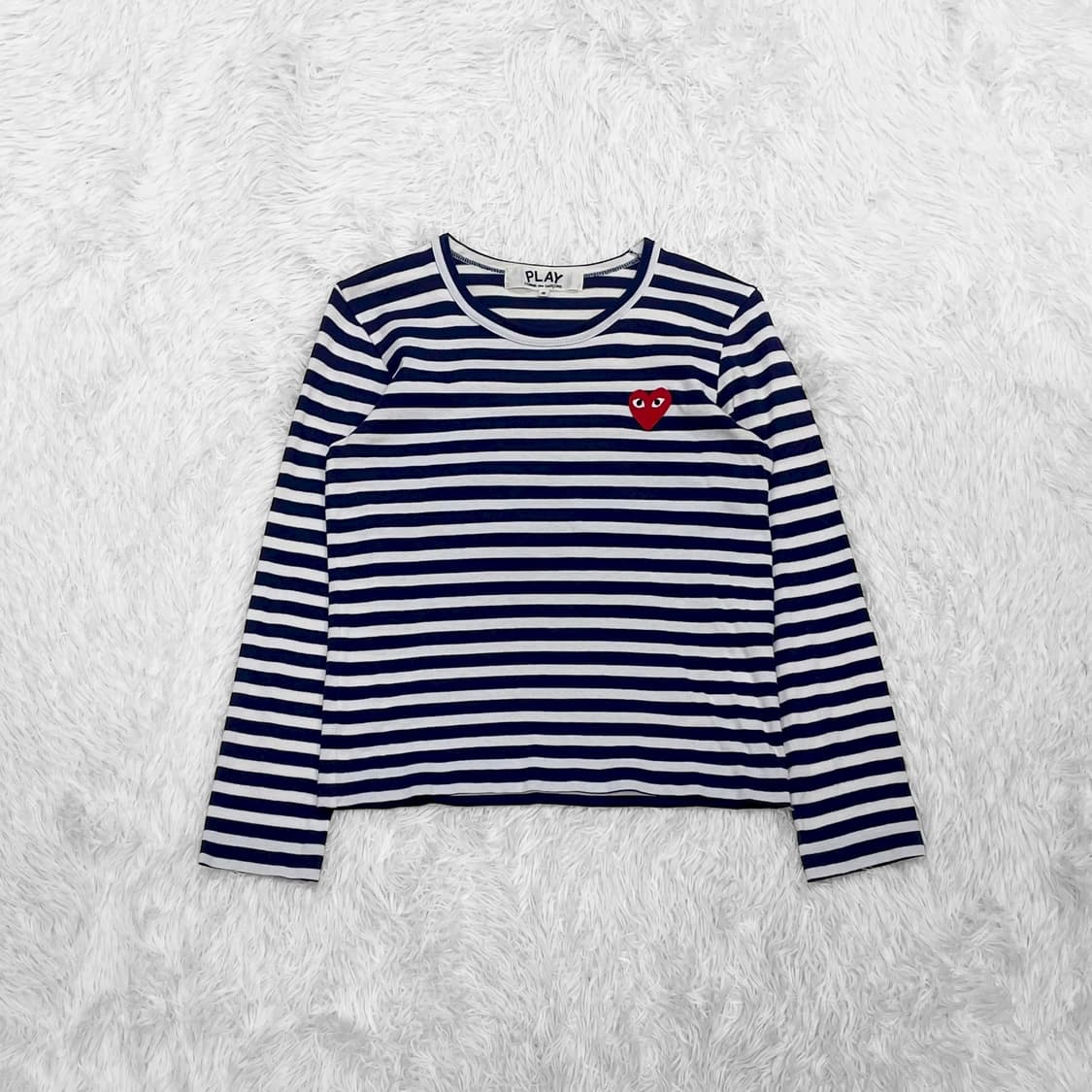 꼼데가르송 하트 와펜 스트라이프 보더티 상품이미지2