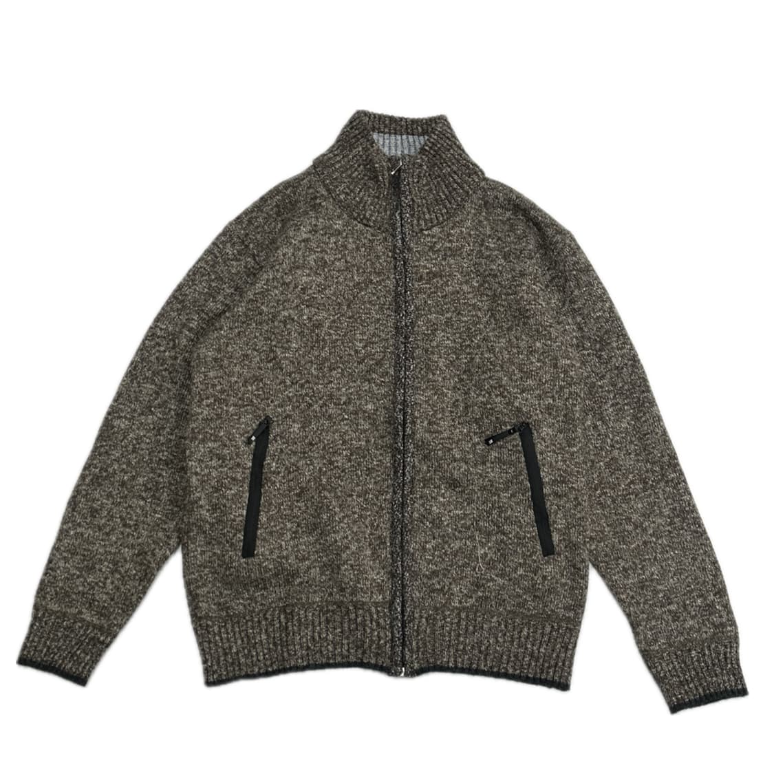 브라운 초코맛 니트 집업 가디건 핀터 일본빈티지  겨울 베이직 가디건 상품이미지2