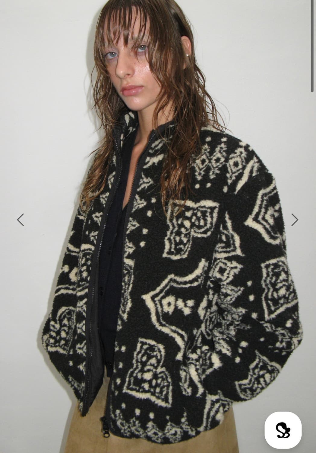 썬번프로젝트 페이즐리 플리스 집업 상품이미지1