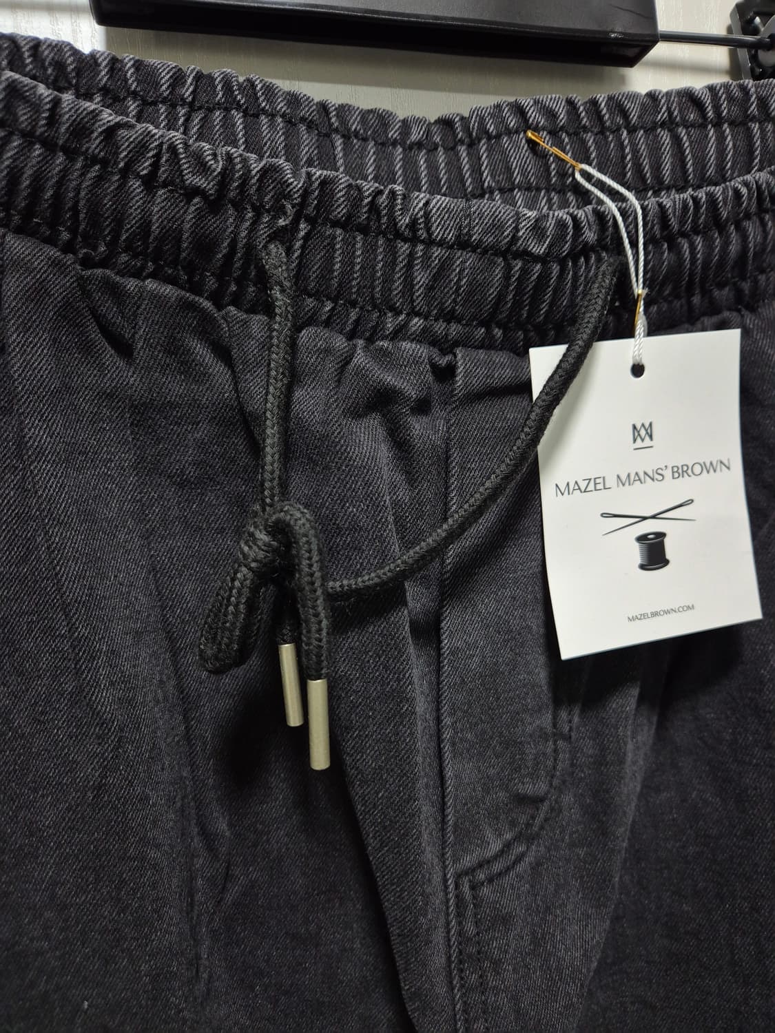 (세일)(새상품)워싱 데님 카고 조거 팬츠. 블랙 상품이미지8