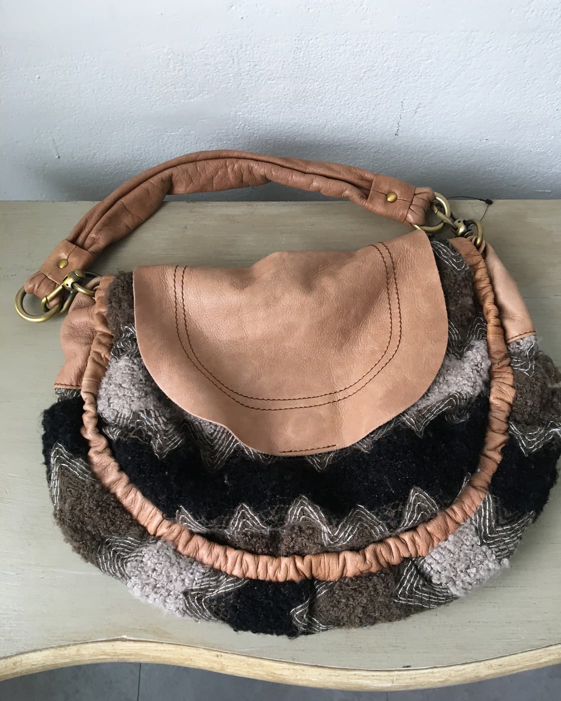  knitted layered leather shoulder bag 상품이미지2
