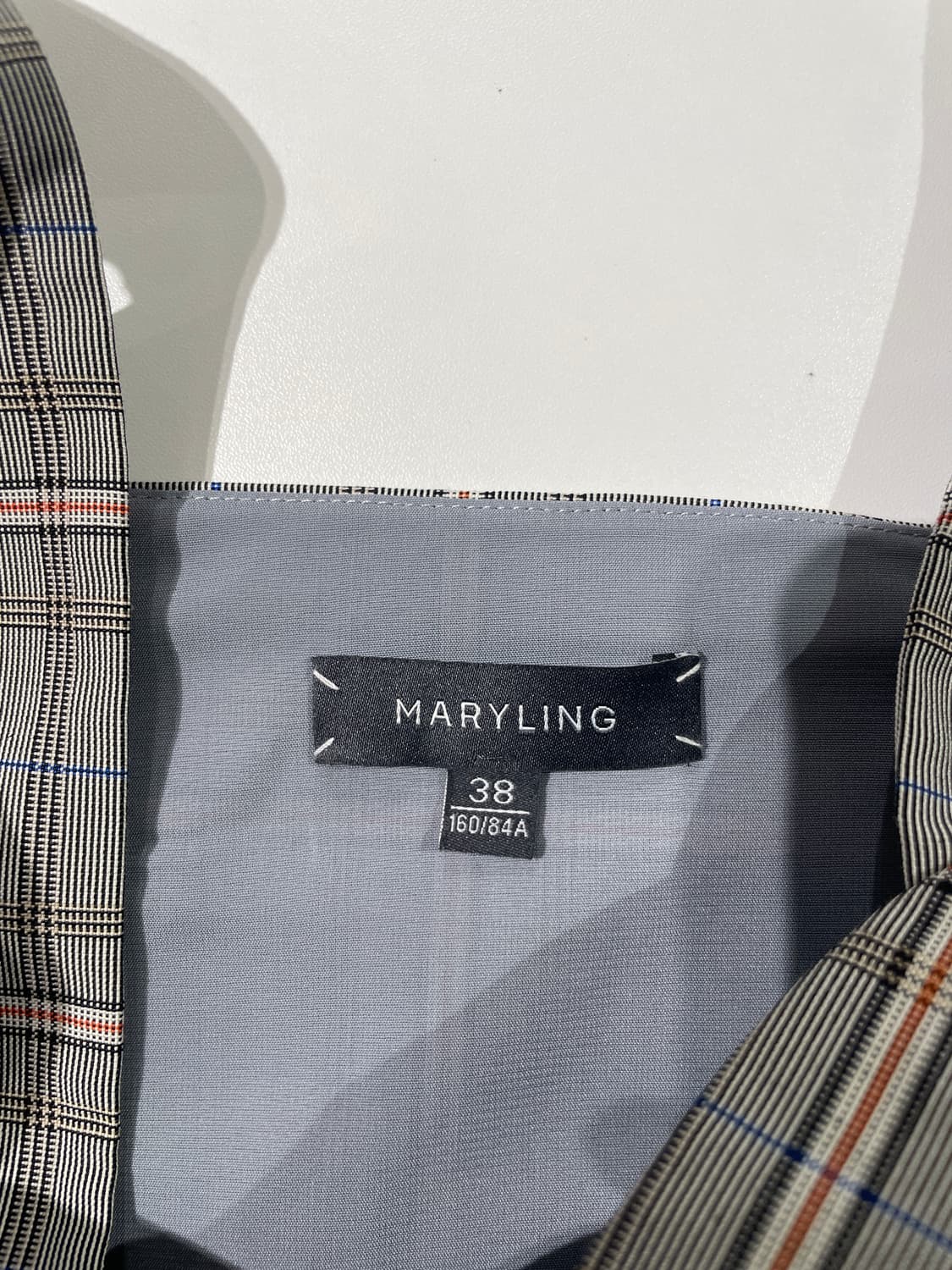 maryling 그레이 타탄체크 타이 슬리브리스 탑 상품이미지7