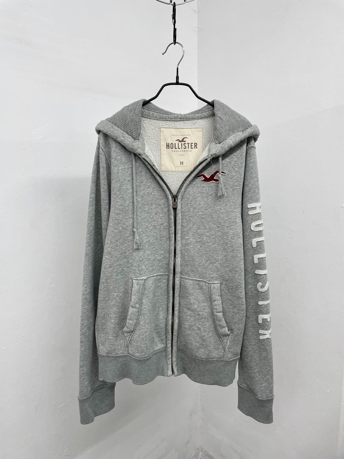 홀리스터 그레이 로고 헤비 후드집업 상품이미지1