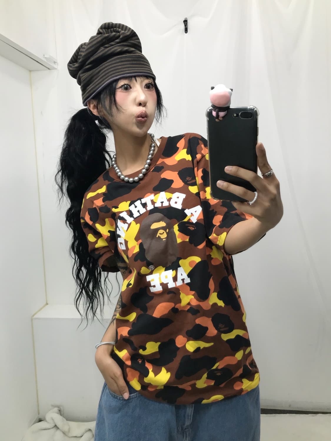 🤎 베이프 카모 컬리지 반팔 티셔츠 ( 레어 ) 🤎 상품이미지5