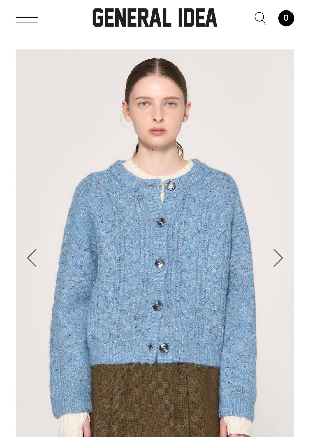 제너럴아이디어 WOMAN 울 더스트 케이블 가디건 블루 상품이미지1