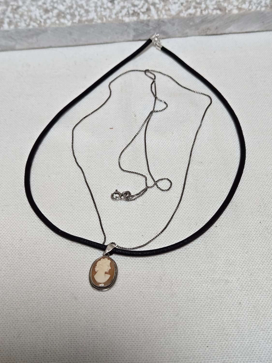 빈티지 카메오 펜던트 925 실버 이태리체인 상품이미지10