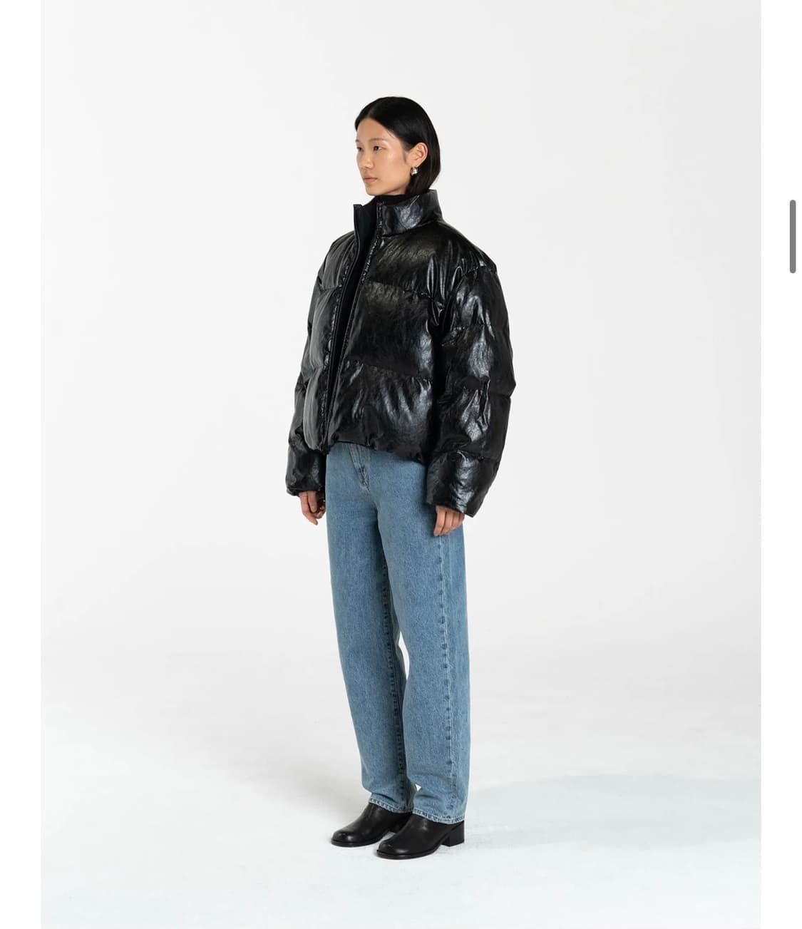 아모멘토 비건레더 패딩 M 상품이미지2