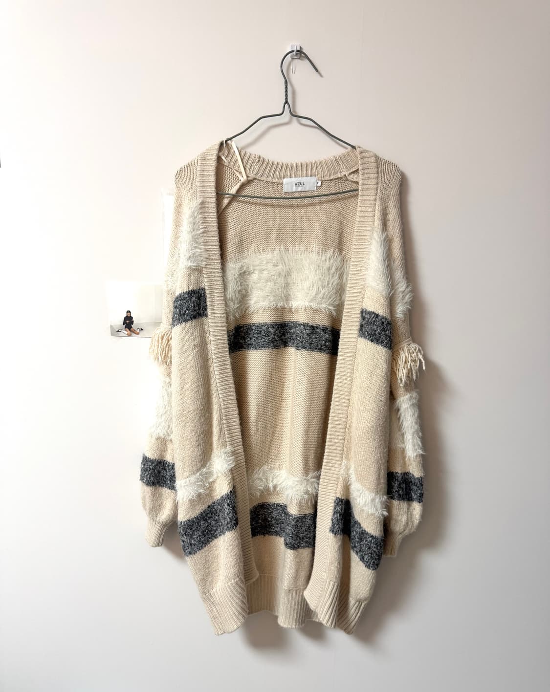 빈티지 니트 배색 가디건 상품이미지1