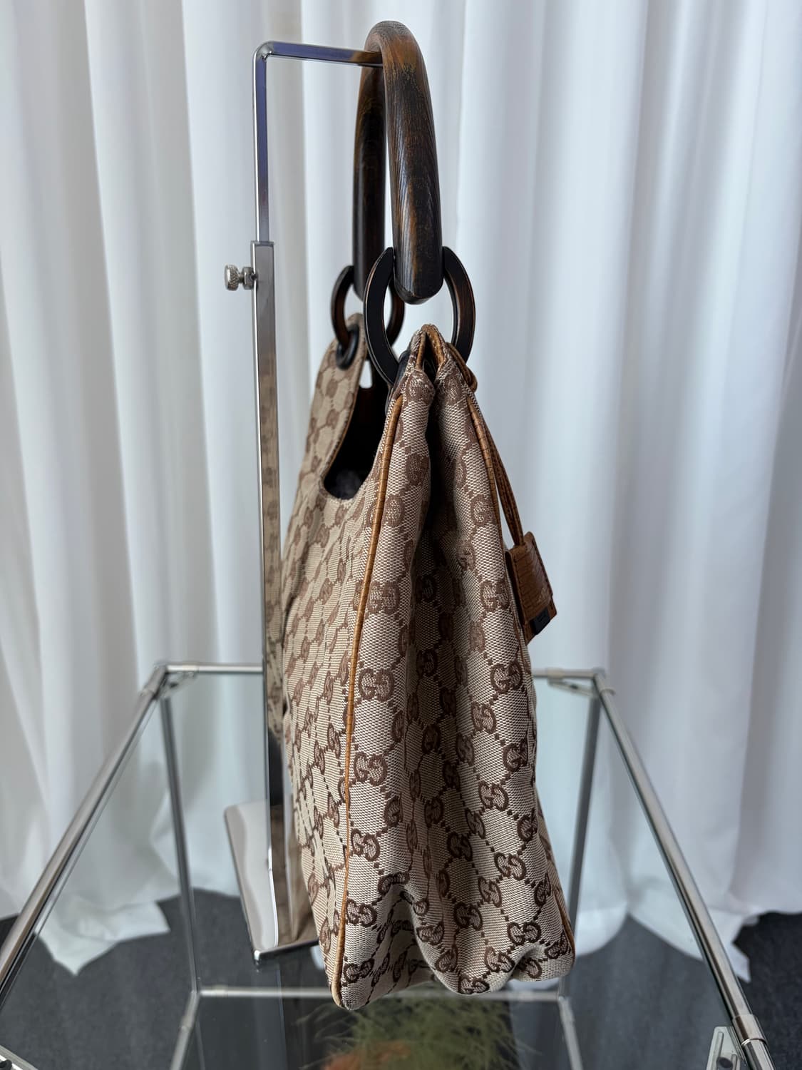 구찌 00s GG 뱀부 핸들 호보백 상품이미지6