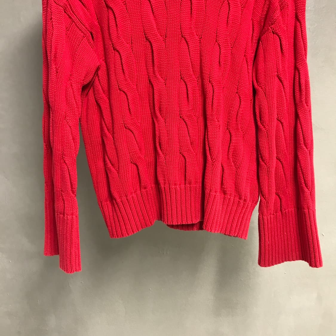 폴로 랄프로렌 케이블 니트 레드 S 상품이미지3