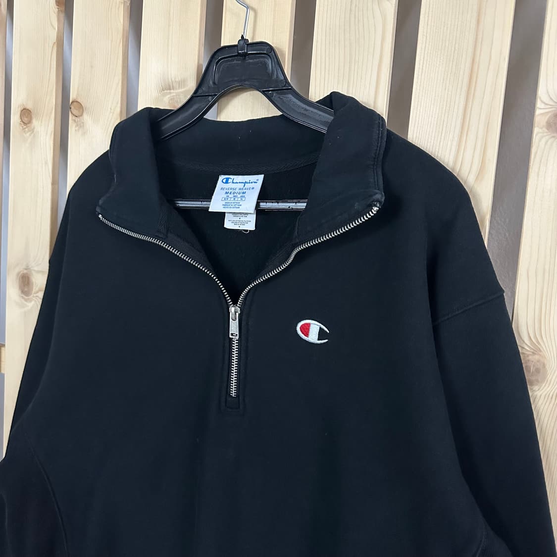 (L) 챔피온 블랙 반집업 맨투맨 상품이미지5
