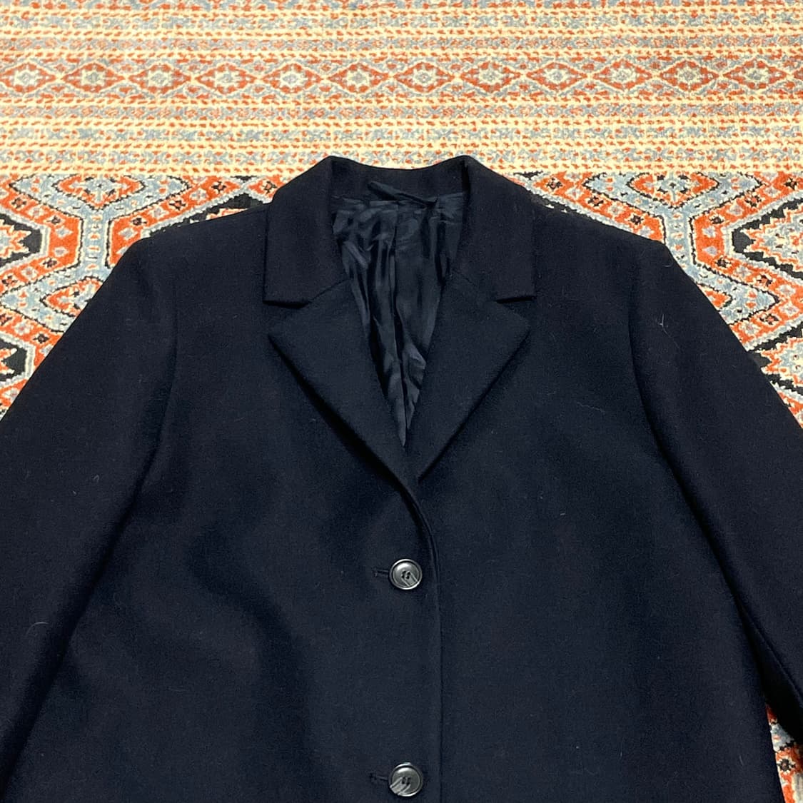 코스 네이비 울혼방 롱코트 남성S 상품이미지2