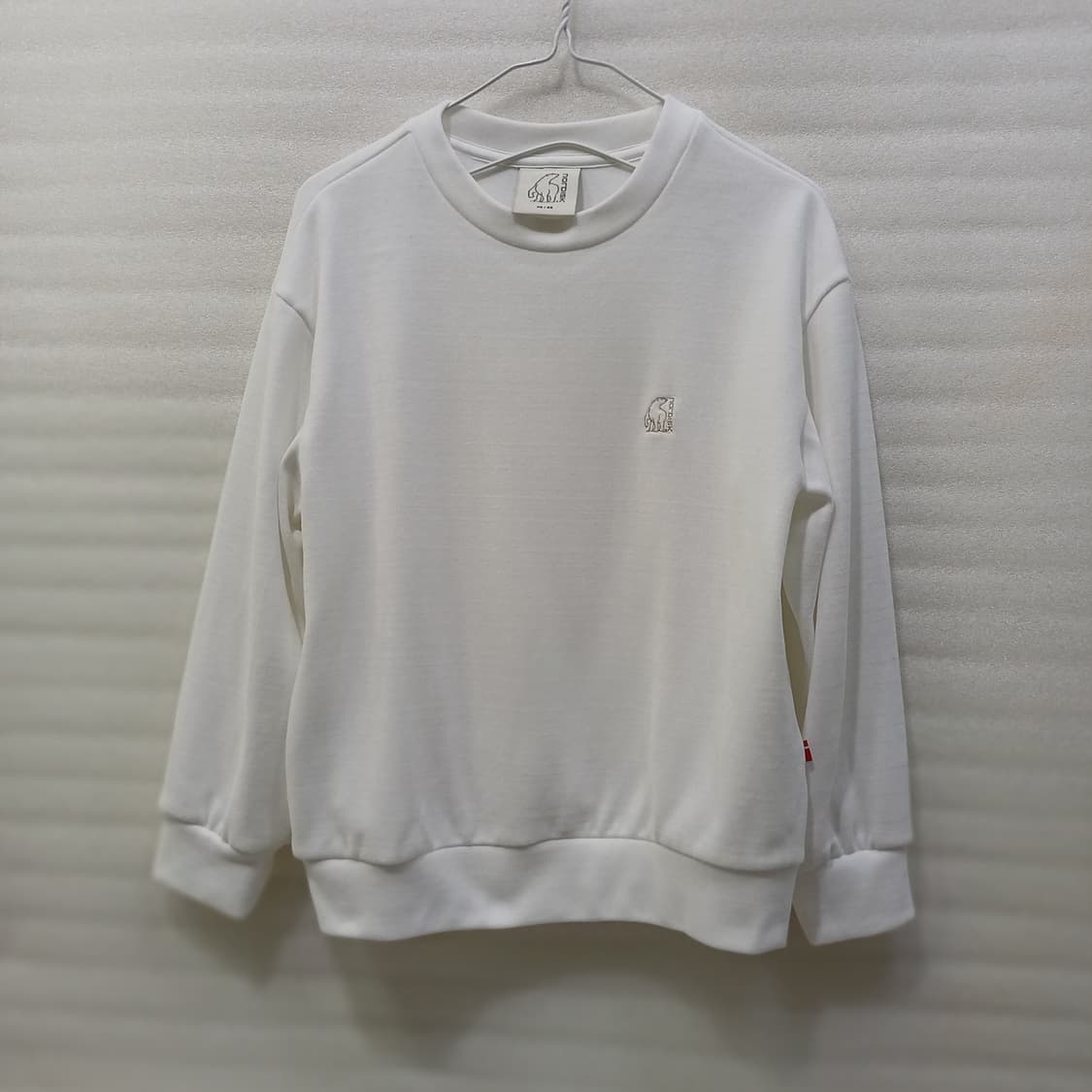 노르디스크 벨벳 기모 맨투맨 라운드 티 여성 XS 도톰 흰색 사랑봉봉 상품이미지1