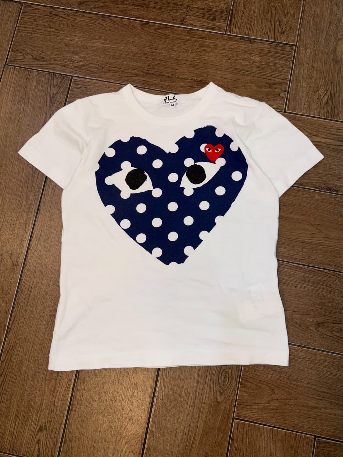  꼼데가르송 더블 도트 하트 프린팅 티셔츠 상품이미지8