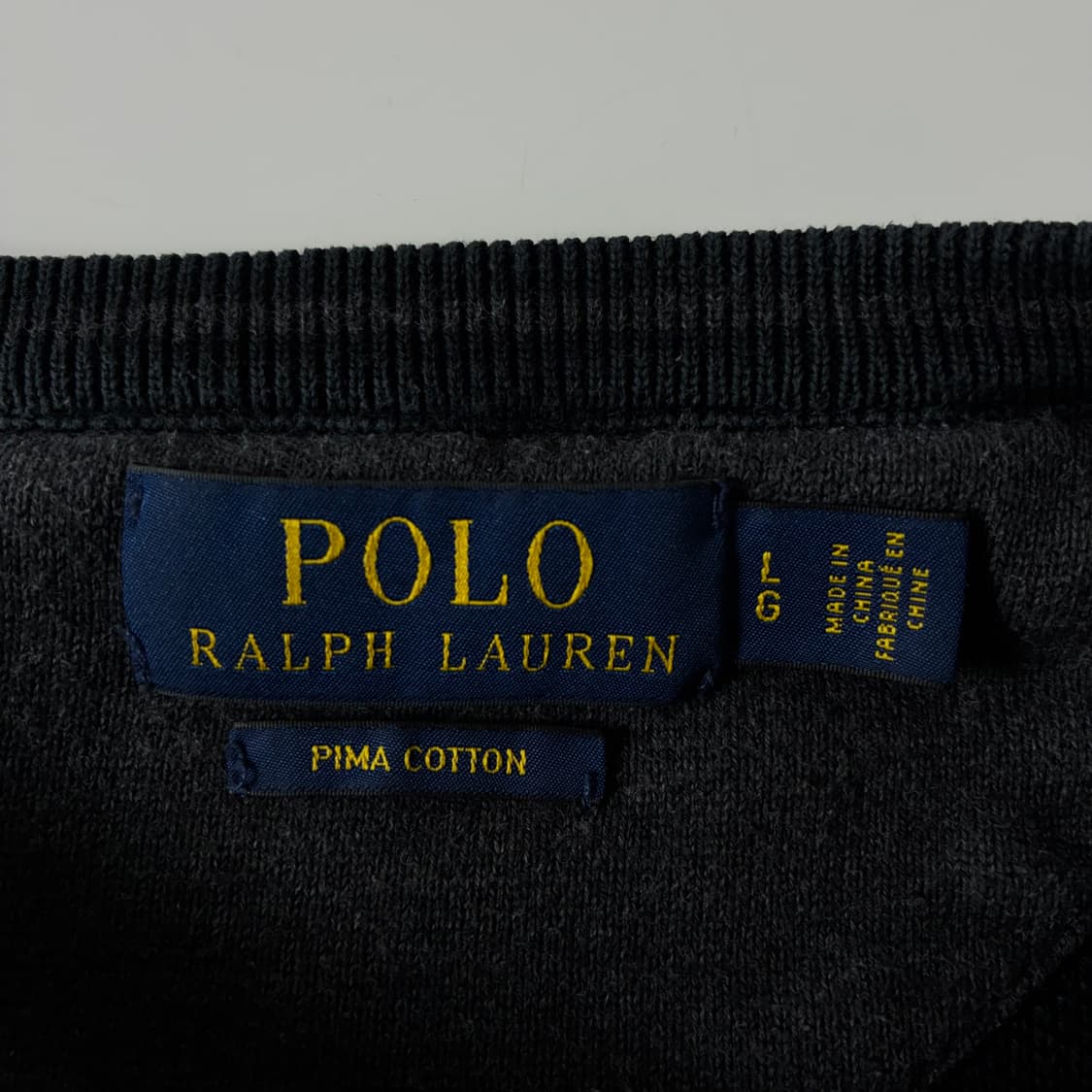 Polo  폴로 랄프로렌 자수 피마코튼 블랙 라운드 니트  상품이미지4