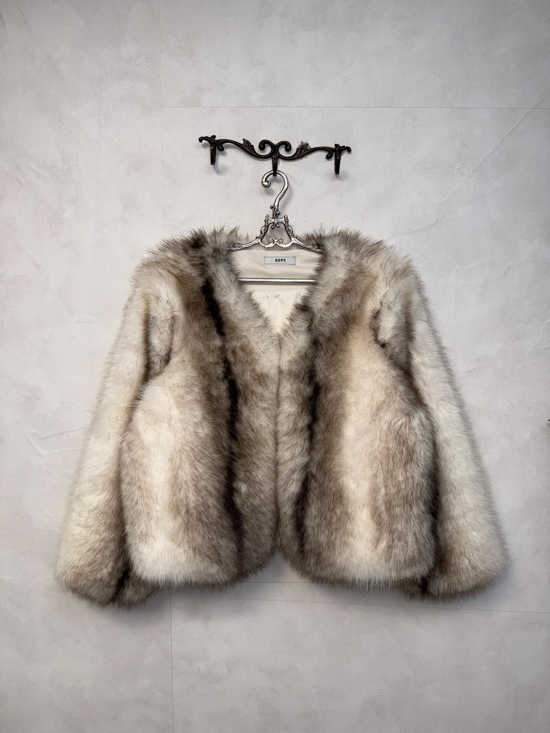 GGPX mixed ivory brown eco fur jacket  상품이미지1