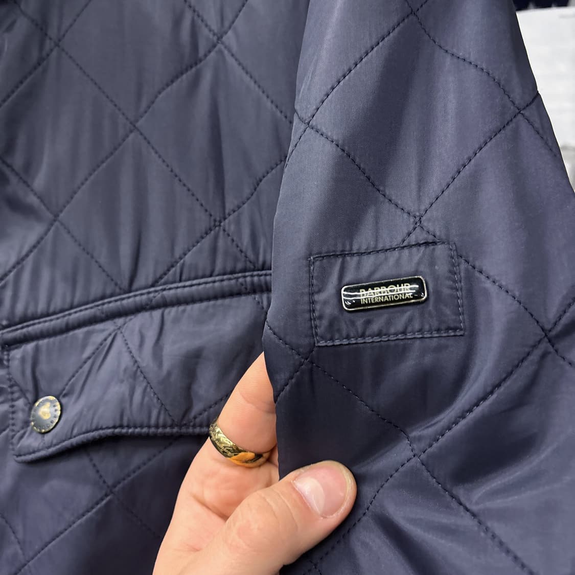 바버 인터내셔널 플리스 안감 퀼팅 모터사이클 자켓 N1149 상품이미지6