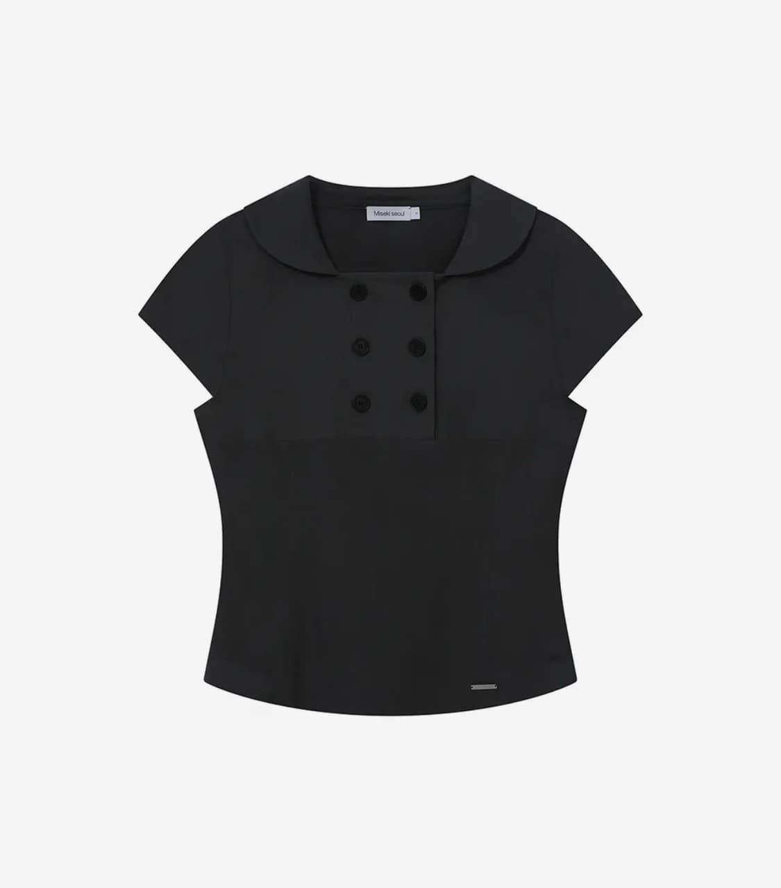[레이 PICK]Double button shirts top BLACK 상품이미지2