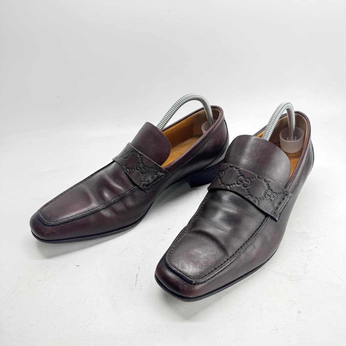 265) GUCCI 구찌 빈티지 브라운 레더 로퍼 상품이미지3