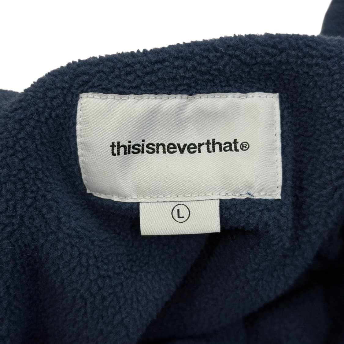 디스이즈네버댓 플리스 풀오버 신칠라 맨투맨 네이비 퍼플 L 상품이미지4