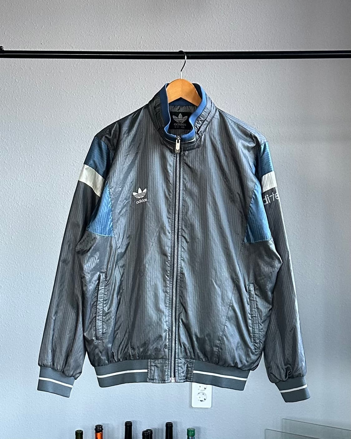 [XL]아디다스 80s 제우교역 올드스쿨 실버 바람막이 상품이미지1