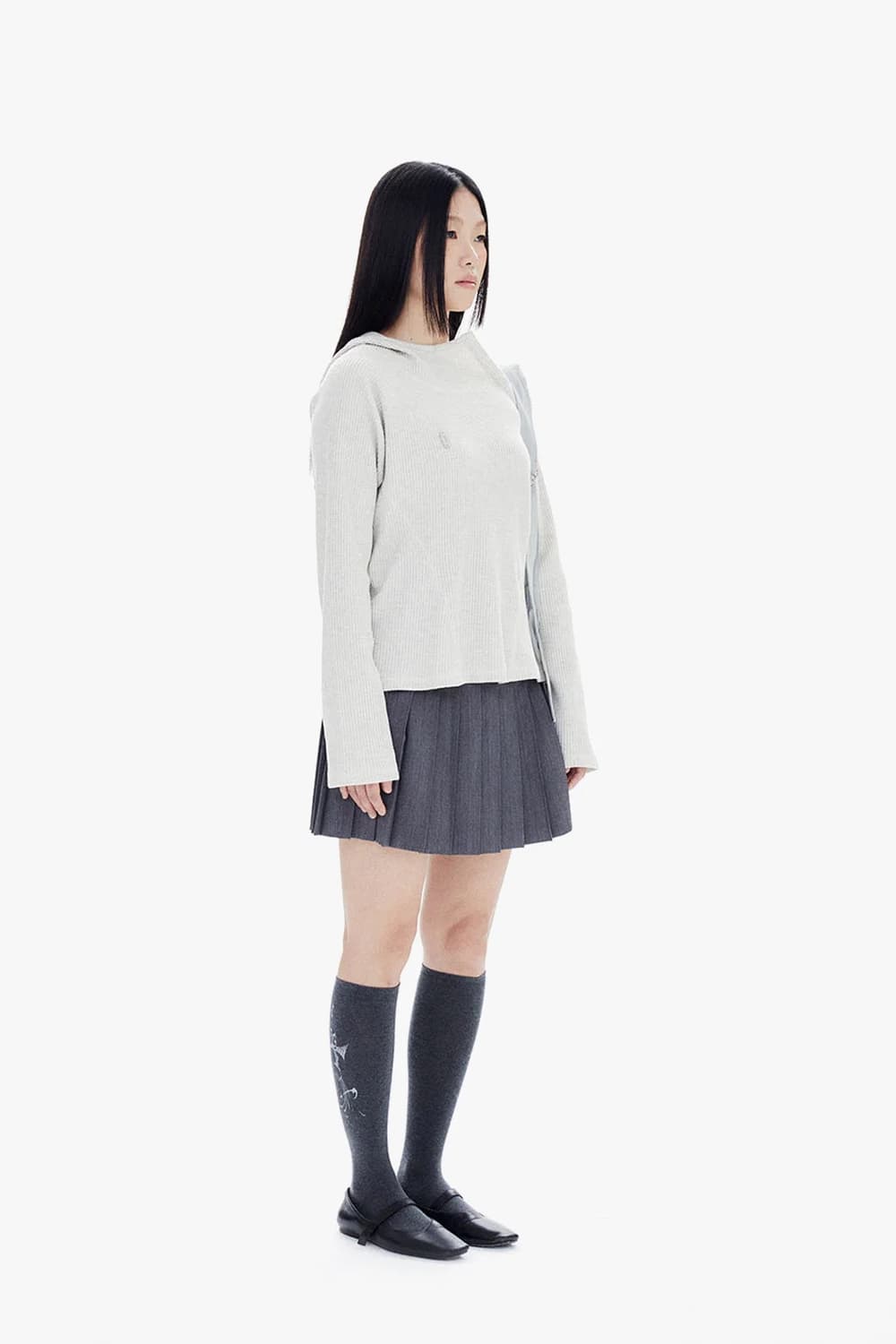 할로미늄 SLIM WAFFLE HOODIE / OATMEAL 상품이미지1