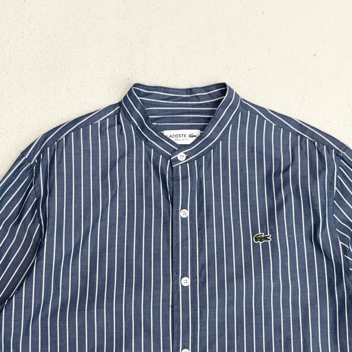 LACOSTE 헨리넥 스트라이프 셔츠 S 상품이미지3
