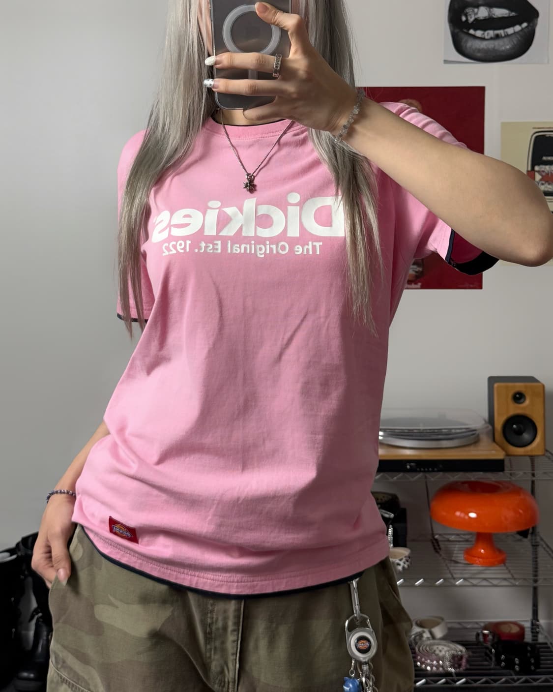 디키즈 00s 핑크 반팔 티셔츠 상품이미지2